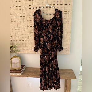 CJLA Black Floral Long Sleeve Dress